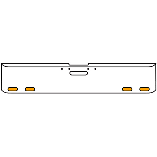 18 Inch 7 Gauge Chrome-Plated Steel Chrome Texas Square Bumper Kit With 4 Oval Turn/ Marker Light Amber/Clear For Freightliner Fl120/Fl132 2000-2002