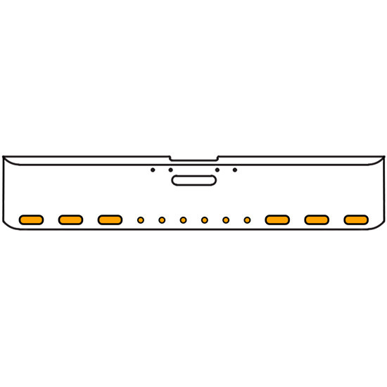 18 Inch 7 Gauge Chrome-Plated Steel Chrome Texas Square Bumper Kit With 6 Oval Clearance Light Amber/Amber For Freightliner Fl120/Fl132 2000-2002