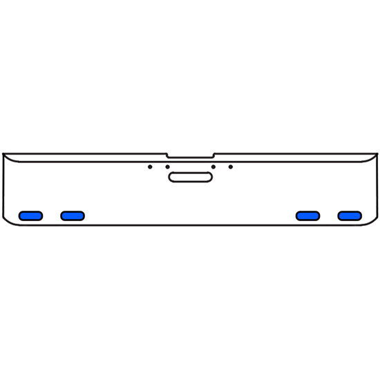 18 Inch 7 Gauge Chrome-Plated Steel Chrome Texas Square Bumper Kit With 4 Oval Dual Function Auxiliary Light Amber To Blue For Freightliner Fl120/Fl132 2000-2002