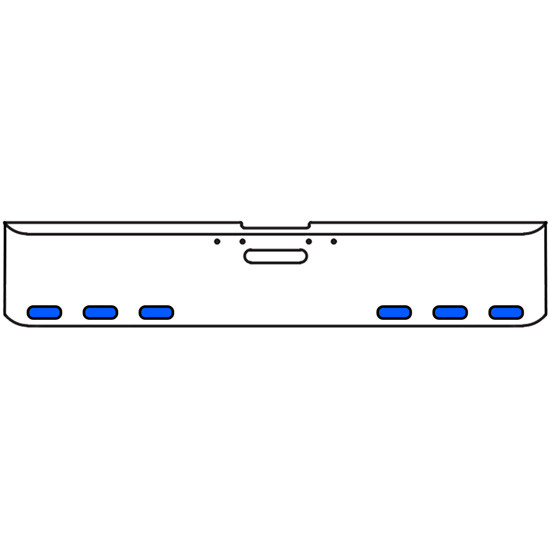 18 Inch 7 Gauge Chrome-Plated Steel Chrome Texas Square Bumper Kit With 6 Oval Dual Function Auxiliary Light Amber To Blue For Freightliner Fl120/Fl132 2000-2002
