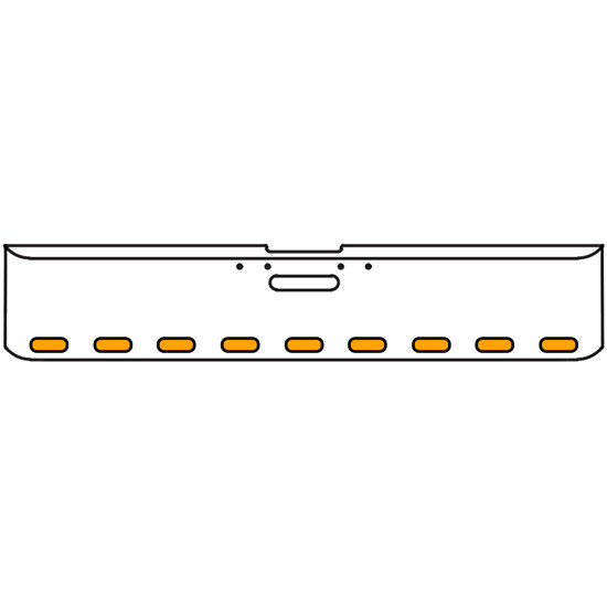 18 Inch 7 Gauge Chrome-Plated Steel Chrome Texas Square Bumper Kit With 9 Oval Pearl Park/Turn/Clearance Light Amber/Amber For Freightliner Fl120/Fl132 2000-2002