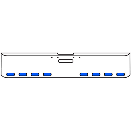 18 Inch 7 Gauge Chrome-Plated Steel Chrome Texas Square Bumper Kit With 8 Oval Dual Function Auxiliary Light Amber To Blue For Freightliner Fl120/Fl132 2000-2002