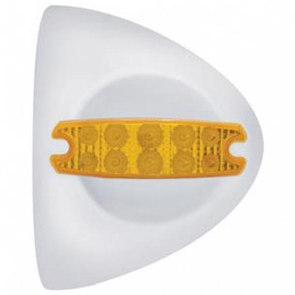 10 LED Reflector Headlight Turn Signal Light Cover - Amber LED / Amber Lens  For Peterbilt 378, 389