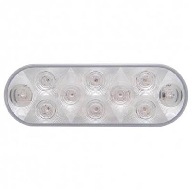 10 LED 6 Inch Oval Turn Signal Light - Amber LED /Clear Lens