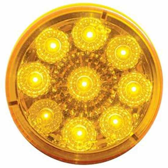 9 LED 2 Inch Reflector Clearance/Marker Light Kit, Amber LED/ Amber Lens