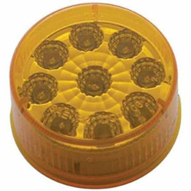 9 LED 2 Inch Reflector Clearance/Marker Light Kit, Amber LED/ Amber Lens