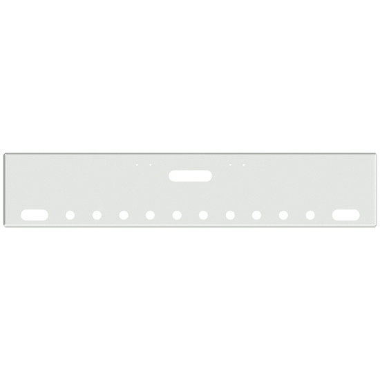 20 Inch Chrome Texas Boxed End Bumper W2 Mount, Tow, 2 Oval And 10 Rnd 2 Inch And End 2 Inch Light Holes For Freightliner Classic 120, Xl 132