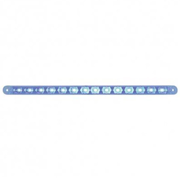 14 LED 12 Inch Auxiliary Strip Light, Blue LED/ Clear Lens