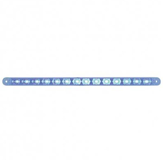 14 LED 12 Inch Auxiliary Strip Light, Blue LED/ Clear Lens
