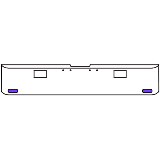 18 Inch 7 Gauge Chrome-Plated Steel Chrome Texas Square Bumper Kit With 2 Oval Dual Revolution Marker Light Amber To Purple For Freightliner Fl120/Fl132 2000-2002
