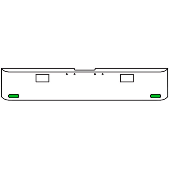 18 Inch 7 Gauge Chrome-Plated Steel Chrome Texas Square Bumper Kit With 2 Oval Amber Marker Light Amber To Green For Freightliner Fl120/Fl132 2000-2002