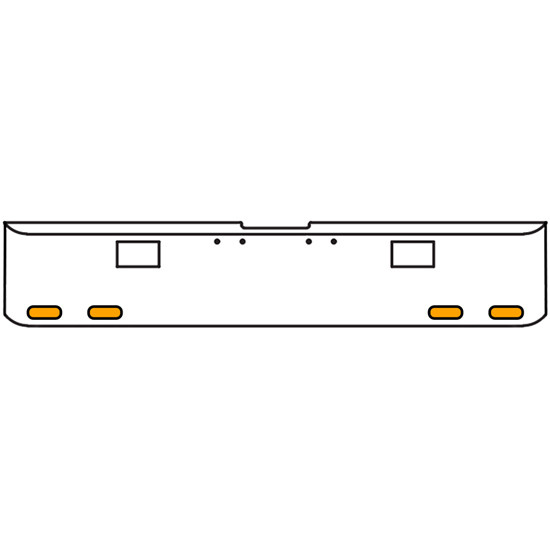 18 Inch 7 Gauge Chrome-Plated Steel Chrome Texas Square Bumper Kit With 4 Oval Clearance Light Amber/Amber For Freightliner Fl120/Fl132 2000-2002