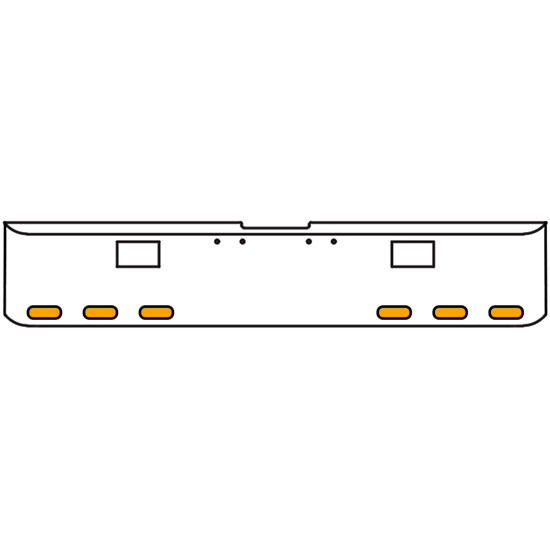 18 Inch 7 Gauge Chrome-Plated Steel Chrome Texas Square Bumper Kit With 6 Oval Clearance Light Amber/Amber For Freightliner Fl120/Fl132 2000-2002