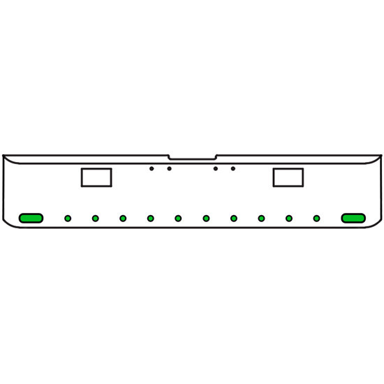 18 Inch 7 Gauge Chrome-Plated Steel Chrome Texas Square Bumper Kit With 2 Oval Amber Marker Light Amber To Green For Freightliner Fl120/Fl132 2000-2002