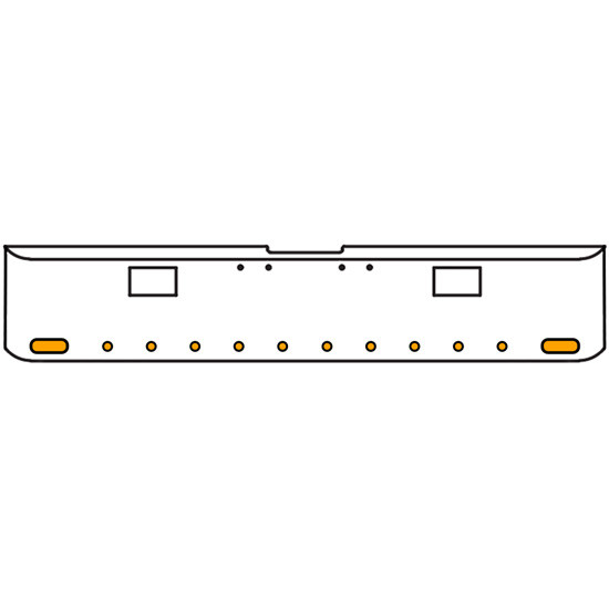 18 Inch 7 Gauge Chrome-Plated Steel Chrome Texas Square Bumper Kit With 2 Oval Turn/ Marker Light Amber/Clear For Freightliner Fl120/Fl132 2000-2002