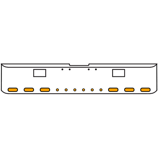 18 Inch 7 Gauge Chrome-Plated Steel Chrome Texas Square Bumper Kit With 6 Oval Clearance/ Marker/ Turn Light Amber/Clear For Freightliner Fl120/Fl132 2000-2002