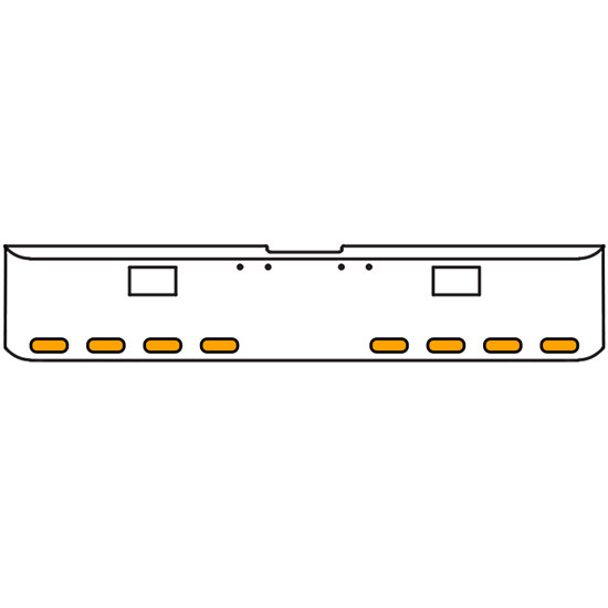18 Inch 7 Gauge Chrome-Plated Steel Chrome Texas Square Bumper Kit With 8 Oval Clearance Light Amber/Amber For Freightliner Fl120/Fl132 2000-2002