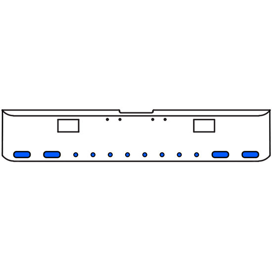 18 Inch 7 Gauge Chrome-Plated Steel Chrome Texas Square Bumper Kit With 4 Oval Dual Function Auxiliary Light Amber To Blue For Freightliner Fl120/Fl132 2000-2002