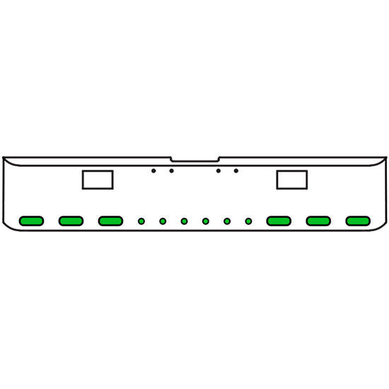 18 Inch 7 Gauge Chrome-Plated Steel Chrome Texas Square Bumper Kit With 6 Oval Amber Marker Light Amber To Green For Freightliner Fl120/Fl132 2000-2002