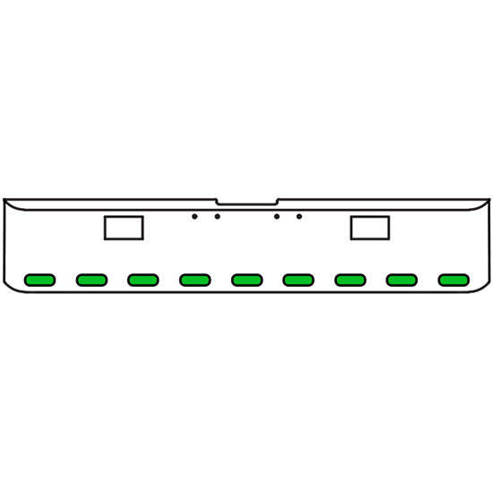 18 Inch 7 Gauge Chrome-Plated Steel Chrome Texas Square Bumper Kit With 9 Oval Amber Marker Light Amber To Green For Freightliner Fl120/Fl132 2000-2002