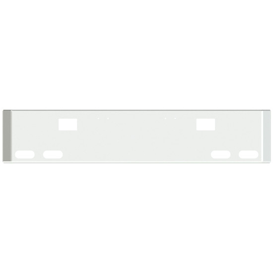 22 Inch Chrome Texas Mitered End Bumper With Hook Holes, 4 Oval For Freightliner Classic 2000-2002