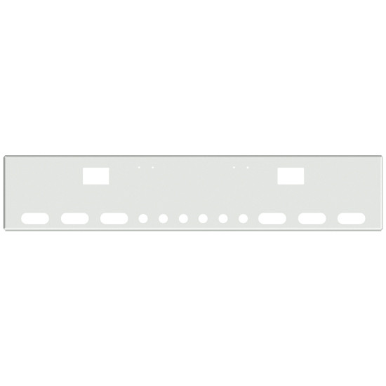 18 Inch Chrome Texas Boxed End Bumper With Holes For Hooks And 6 Oval, 6 Round 2 Inch Lights For Freightliner Classic 120 And Xl 132