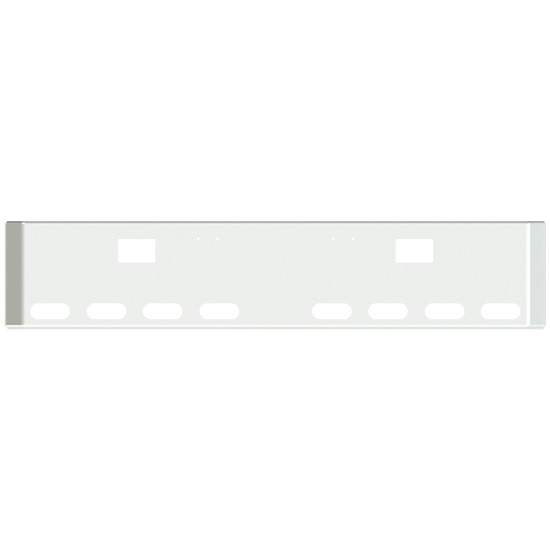 22 Inch Chrome Texas Mitered End Bumper With Hook Holes, 8 Oval For Freightliner Classic 2000-2002
