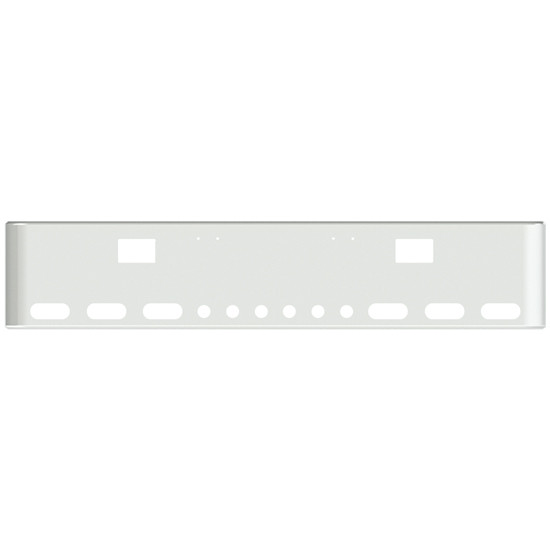 20 Inch Chrome Texas Rolled End Bumper With Holes For Hooks And 6 Oval, 6 Round 2 Inch Lights For Freightliner Classic 2000-2002