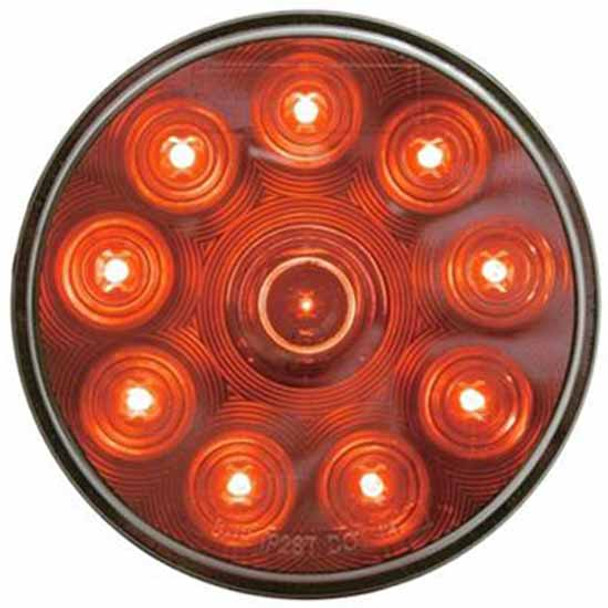10 LED 4 Inch Auxiliary Light - Red LED W/ Chrome Lens