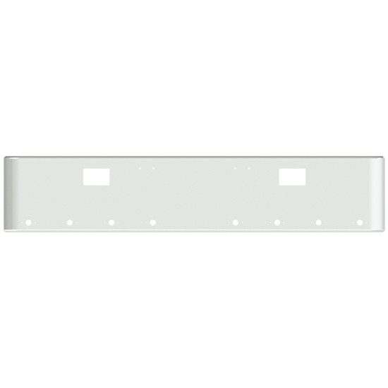 20 Inch Chrome-Plated Steel Rolled End Texas Bumper Kit With Mounting Holes, And 8 M1 Millennium Light Holes For Freightliner