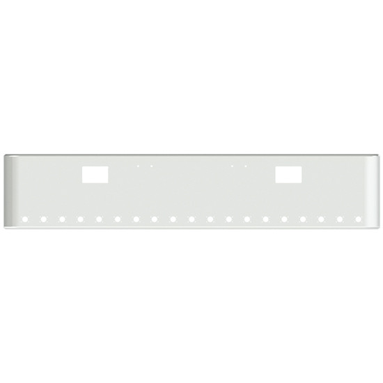 22 Inch Chrome-Plated Steel Rolled End Texas Bumper With Mounting Holes, And 19 M3 Or P3 Light Holes For Freightliner