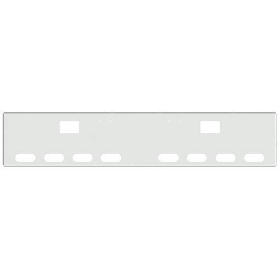 20 Inch Chrome Texas Boxed End Bumper With Holes For Hooks And 8 Oval Lights For Freightliner Classic 120, Xl 132