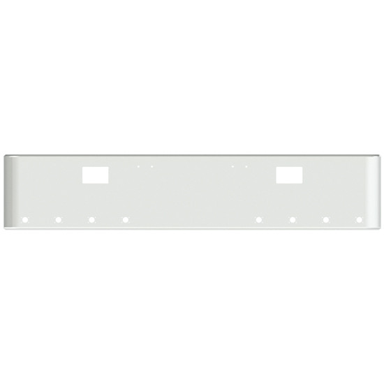 22 Inch Chrome-Plated Steel Rolled End Texas Bumper With Mounting Holes, And 8 M3 Or P3 Light Holes For Freightliner