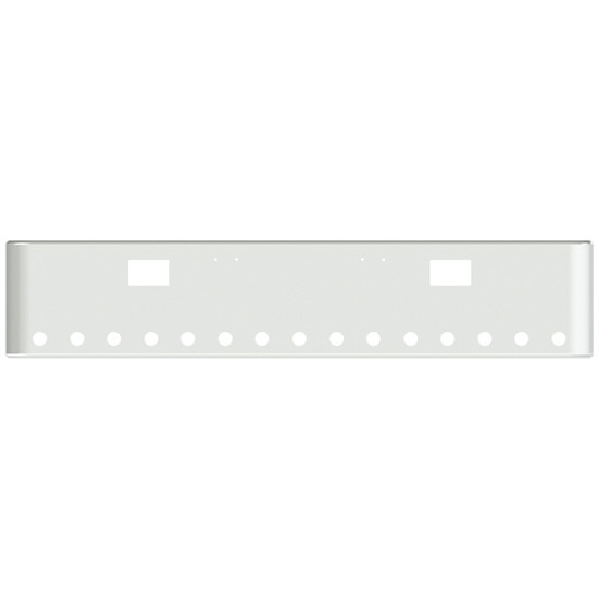 18 Inch Chrome Rolled End American Eagle Bumper With Hook Holes , 15 - 2 Inch Round Light Holes For Freightliner Classic 2000-2002