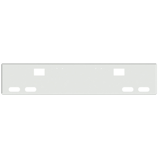 20 Inch Chrome American Eagle Square End Bumper With Hook Holes, 4 Oval Light Holes For Freightliner Classic 120, Xl 132