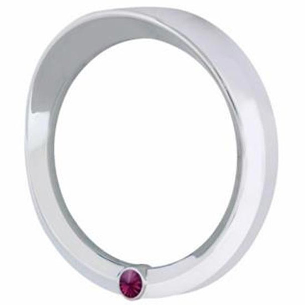 Chrome Plastic Signature Series Speed/Tachometer Gauge Bezel W/ Visor - Purple Jewel  For Peterbilt