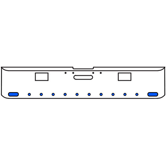 18 Inch 7 Gauge Chrome-Plated Steel Chrome Texas Square Bumper Kit With 2 Oval Dual Function Auxiliary Light Amber To Blue For Freightliner Fl120/Fl132 2000-2002