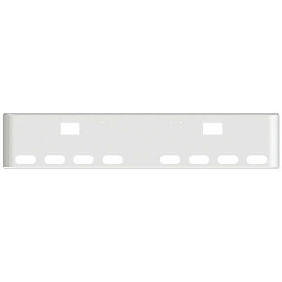 22 Inch Chrome Rolled End American Eagle Bumper With Hook Holes , 8 Oval Light Holes For Freightliner Classic 2000-2002