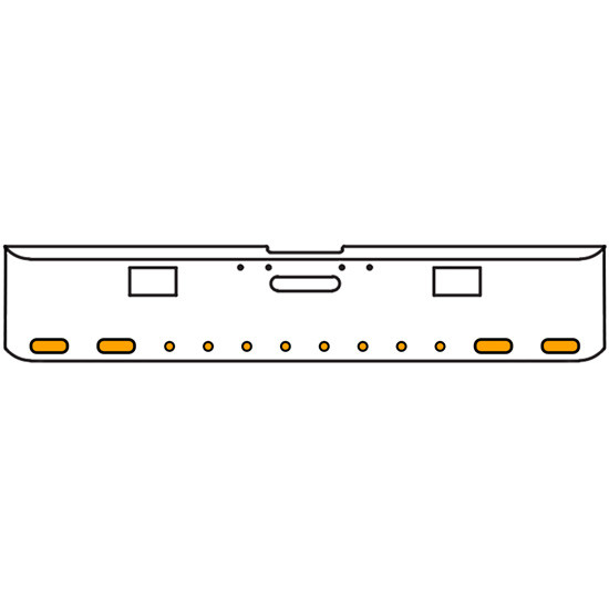 18 Inch 7 Gauge Chrome-Plated Steel Chrome Texas Square Bumper Kit With 4 Oval Clearance Light Amber/Amber For Freightliner Fl120/Fl132 2000-2002