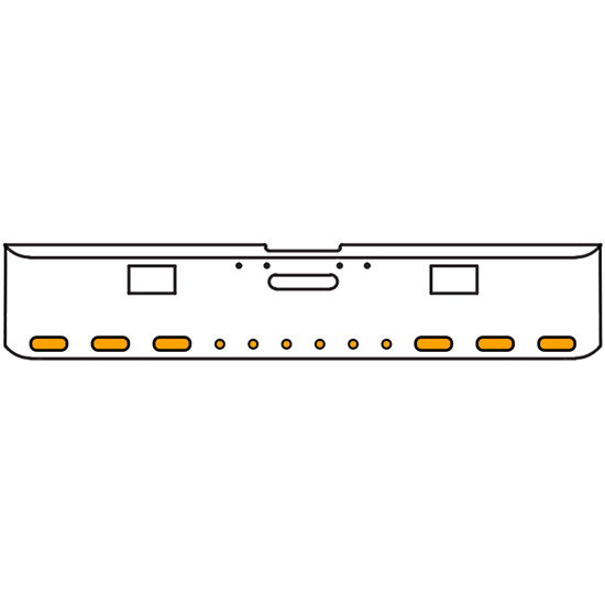 18 Inch 7 Gauge Chrome-Plated Steel Chrome Texas Square Bumper Kit With 6 Oval Clearance/ Marker/ Turn Light Amber/Clear For Freightliner Fl120/Fl132 2000-2002