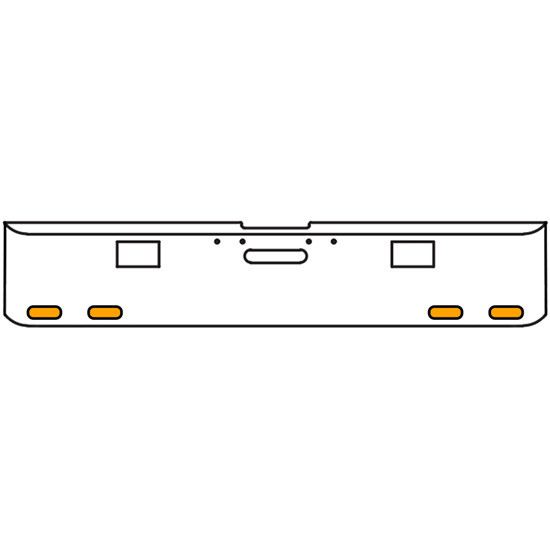 18 Inch 7 Gauge Chrome-Plated Steel Chrome Texas Square Bumper Kit With 4 Oval Turn/ Marker Light Amber/Clear For Freightliner Fl120/Fl132 2000-2002