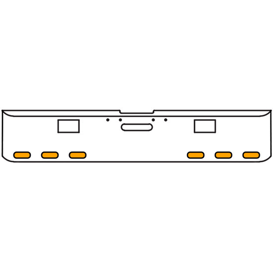 18 Inch 7 Gauge Chrome-Plated Steel Chrome Texas Square Bumper Kit With 6 Oval Clearance/ Marker/ Turn Light Amber/Clear For Freightliner Fl120/Fl132 2000-2002