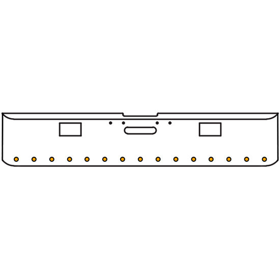 18 Inch 7 Gauge Chrome-Plated Steel Chrome Texas Square Bumper Kit With 15 Round Clearance / Marker Light Amber/Amber For Freightliner Fl120/Fl132 2000-2002