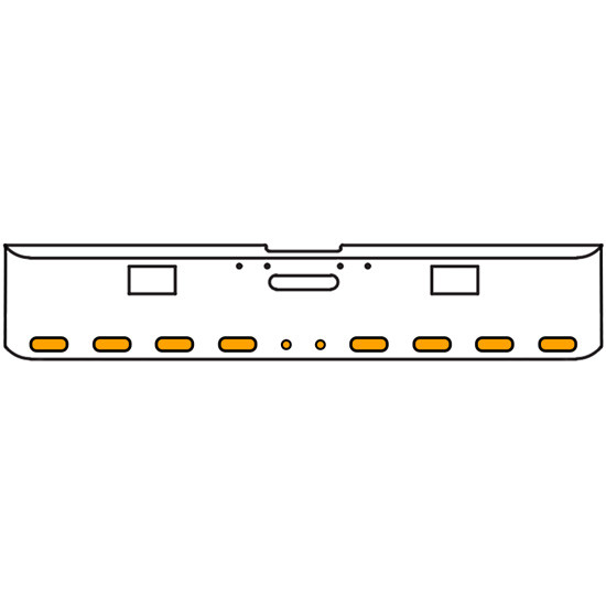 18 Inch 7 Gauge Chrome-Plated Steel Chrome Texas Square Bumper Kit With 8 Oval Clearance/ Marker/ Turn Light Amber/Clear For Freightliner Fl120/Fl132 2000-2002