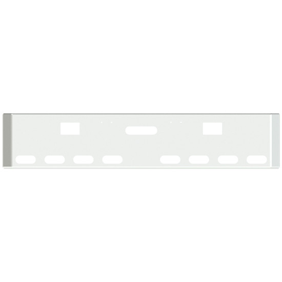 20 Inch Chrome Texas Mitered End Bumper With Holes For Mounting, Hooks, Tow And 8 Oval Lights For Freightliner Classic 2000-2002