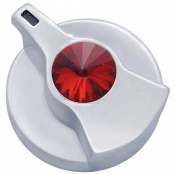 Chrome Plastic Timer Knob W/ Red Jewel  For Peterbilt