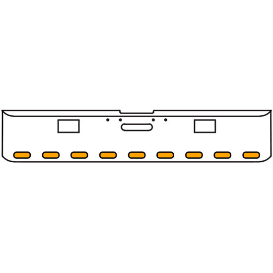 22 Inch 10 Gauge Chrome-Plated Steel Chrome Texas Square Bumper Kit With 9 Oval Clearance/ Marker/ Turn Light Amber/Amber For Freightliner Fl120/Fl132 2000-2002