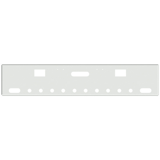 22 Inch Chrome Texas Boxed End Bumper With Holes For Center Tow, Hooks, 2 Oval And 10 Round 2 Inch Lights For Freightliner Classic 2000-2002