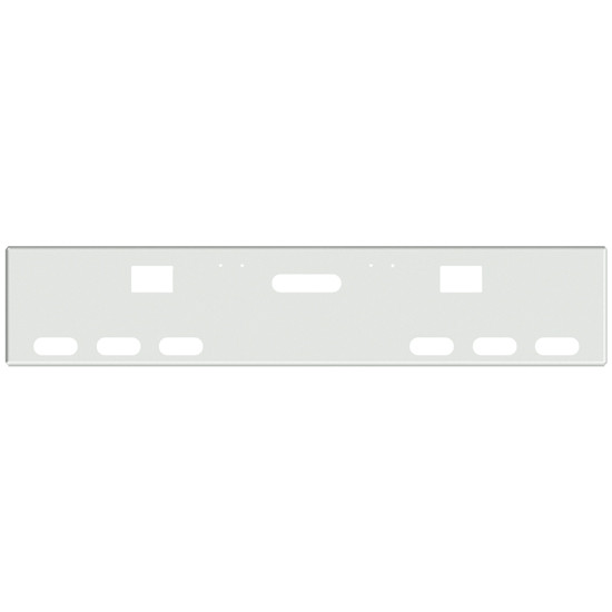 22 Inch Chrome Texas Boxed End Bumper With Holes For Center Tow, Hooks And 6 Oval Lights For Freightliner Classic 2000-2002