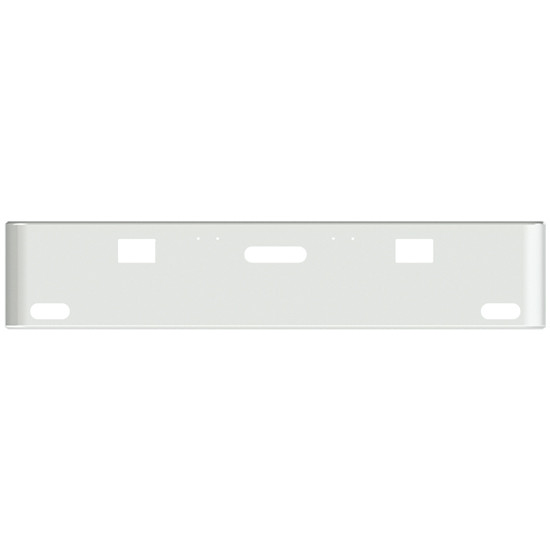 18 Inch Chrome Rolled End American Eagle Bumper With Holes For Mounting, Hooks, Tow And 2 Oval Lights For Freightliner Classic 2000-2002